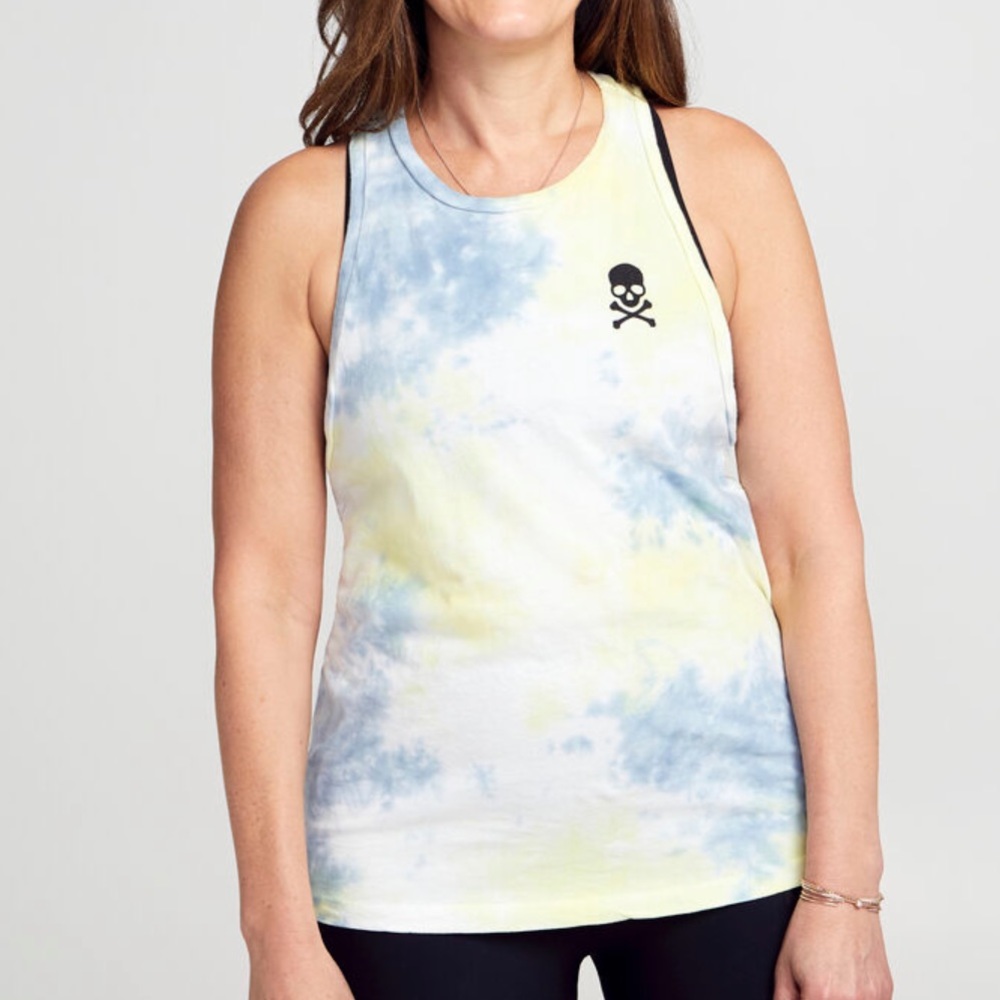 Soulcycle Tie Dye Skull Tank Top